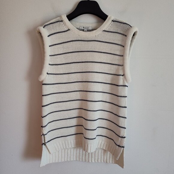 Ladies SZ S Madewell  White Linen Blend Vest - Picture 1 of 3